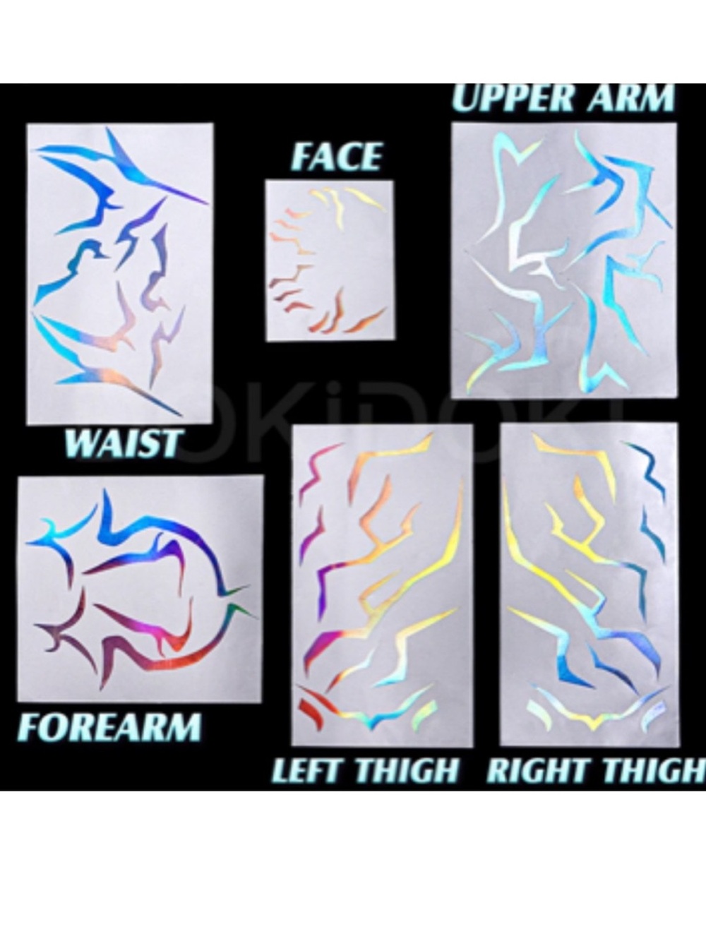 Kpop Demon Hunters Rumi Holographic Temporary tattoos Makeup Cosplay Halloween